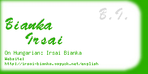 bianka irsai business card